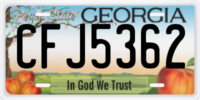 GA license plate CFJ5362