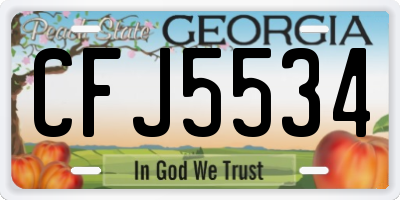 GA license plate CFJ5534