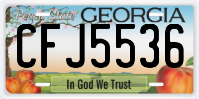 GA license plate CFJ5536