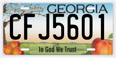 GA license plate CFJ5601