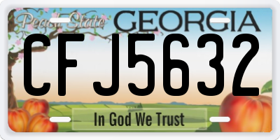 GA license plate CFJ5632