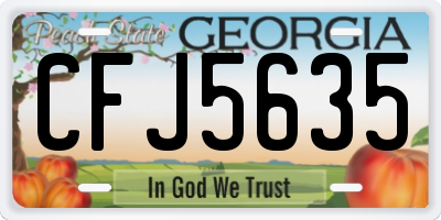 GA license plate CFJ5635