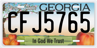 GA license plate CFJ5765