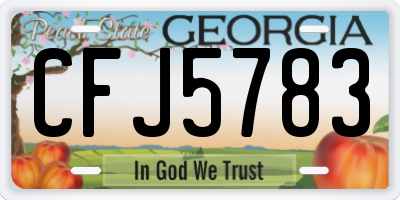 GA license plate CFJ5783