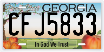 GA license plate CFJ5833