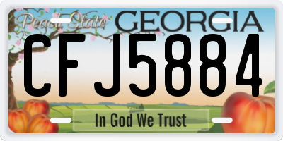 GA license plate CFJ5884