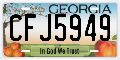 GA license plate CFJ5949