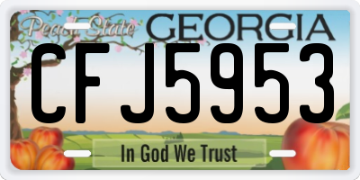 GA license plate CFJ5953