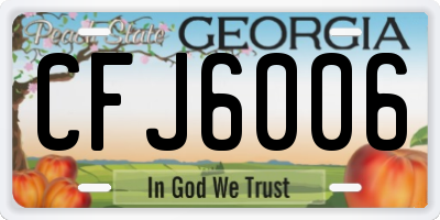 GA license plate CFJ6006
