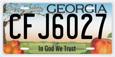 GA license plate CFJ6027