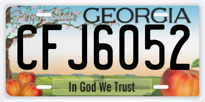 GA license plate CFJ6052