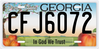 GA license plate CFJ6072