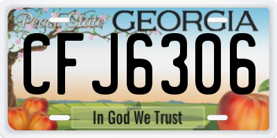 GA license plate CFJ6306