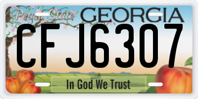 GA license plate CFJ6307