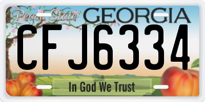 GA license plate CFJ6334