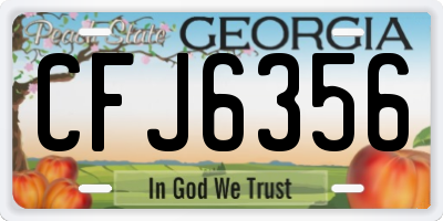 GA license plate CFJ6356
