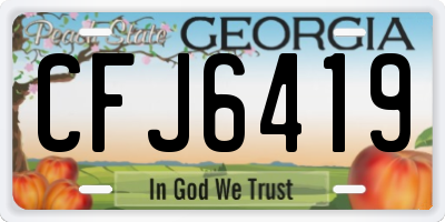 GA license plate CFJ6419