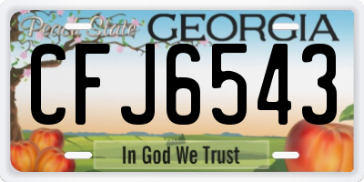 GA license plate CFJ6543