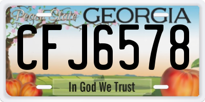 GA license plate CFJ6578