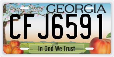 GA license plate CFJ6591