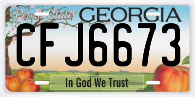 GA license plate CFJ6673