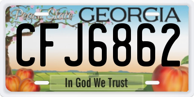 GA license plate CFJ6862