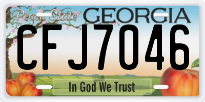 GA license plate CFJ7046