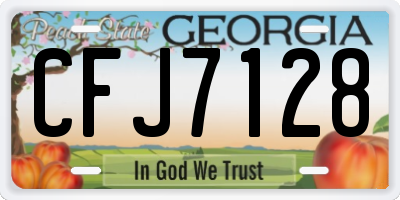 GA license plate CFJ7128