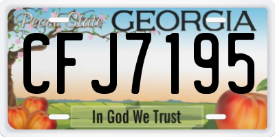 GA license plate CFJ7195