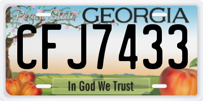 GA license plate CFJ7433