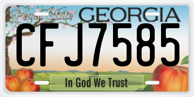 GA license plate CFJ7585