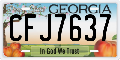 GA license plate CFJ7637