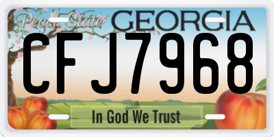 GA license plate CFJ7968