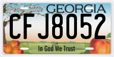 GA license plate CFJ8052