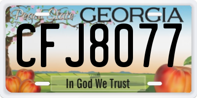 GA license plate CFJ8077