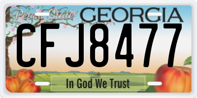 GA license plate CFJ8477