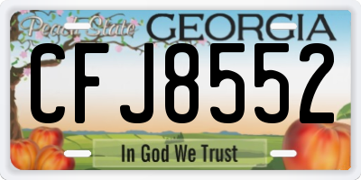 GA license plate CFJ8552
