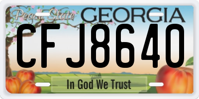 GA license plate CFJ8640