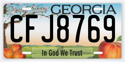 GA license plate CFJ8769