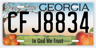 GA license plate CFJ8834