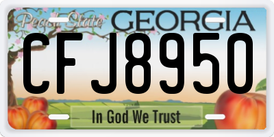 GA license plate CFJ8950