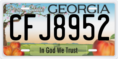 GA license plate CFJ8952