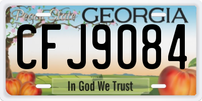 GA license plate CFJ9084