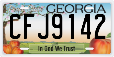 GA license plate CFJ9142