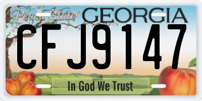GA license plate CFJ9147