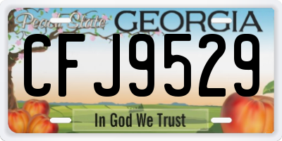 GA license plate CFJ9529
