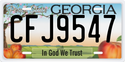 GA license plate CFJ9547