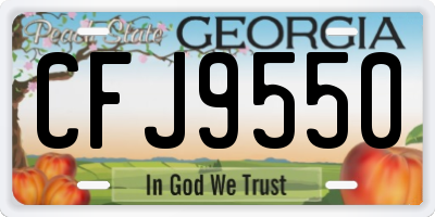 GA license plate CFJ9550