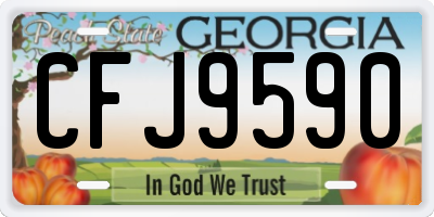 GA license plate CFJ9590