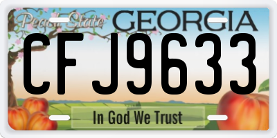 GA license plate CFJ9633